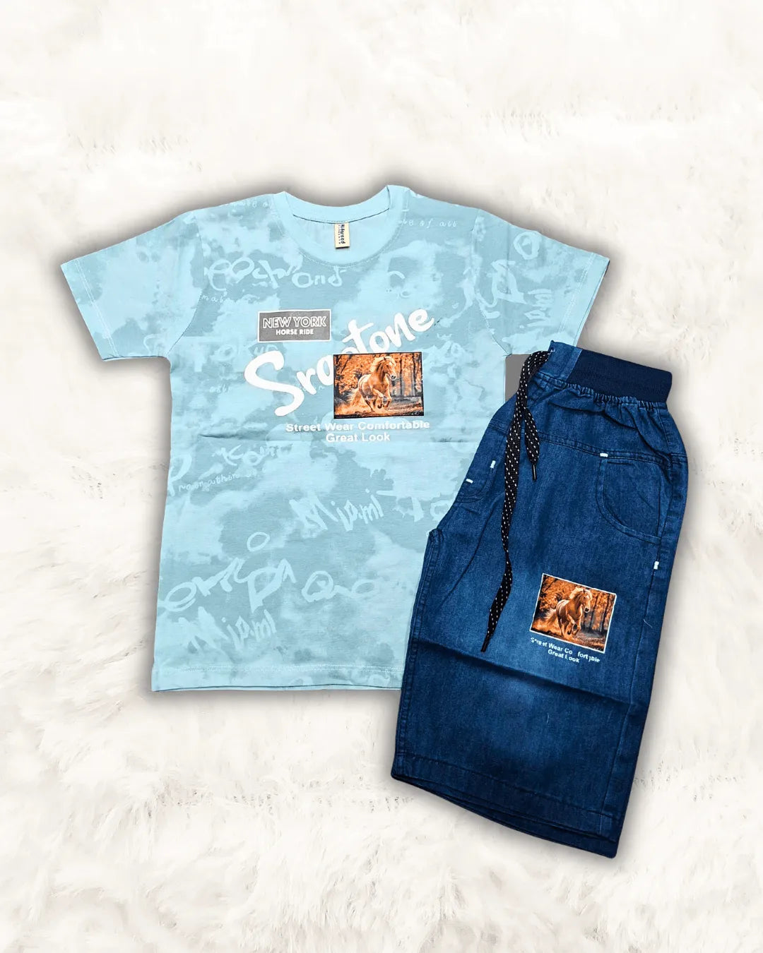Street Wear with Denim Short Imported (TTKBOY-04)