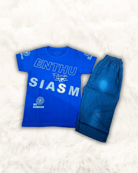 SIASM Shirt with Denim Short Imported (TTKBOY-06)