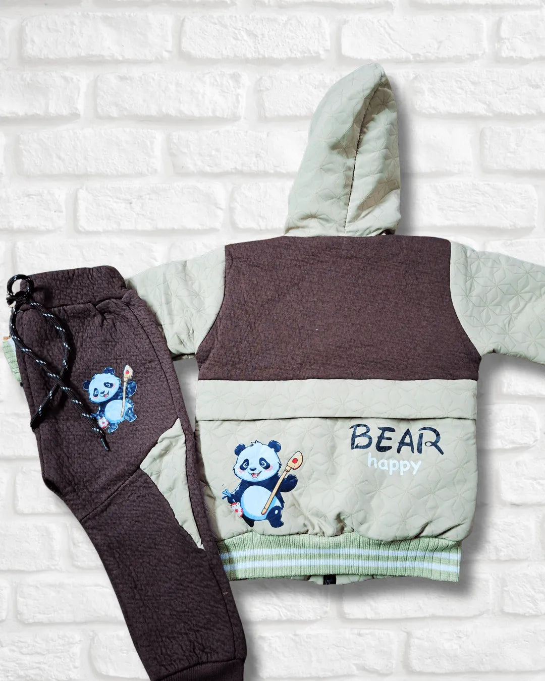 Cozy Fleece Happy Bear 2 Piece