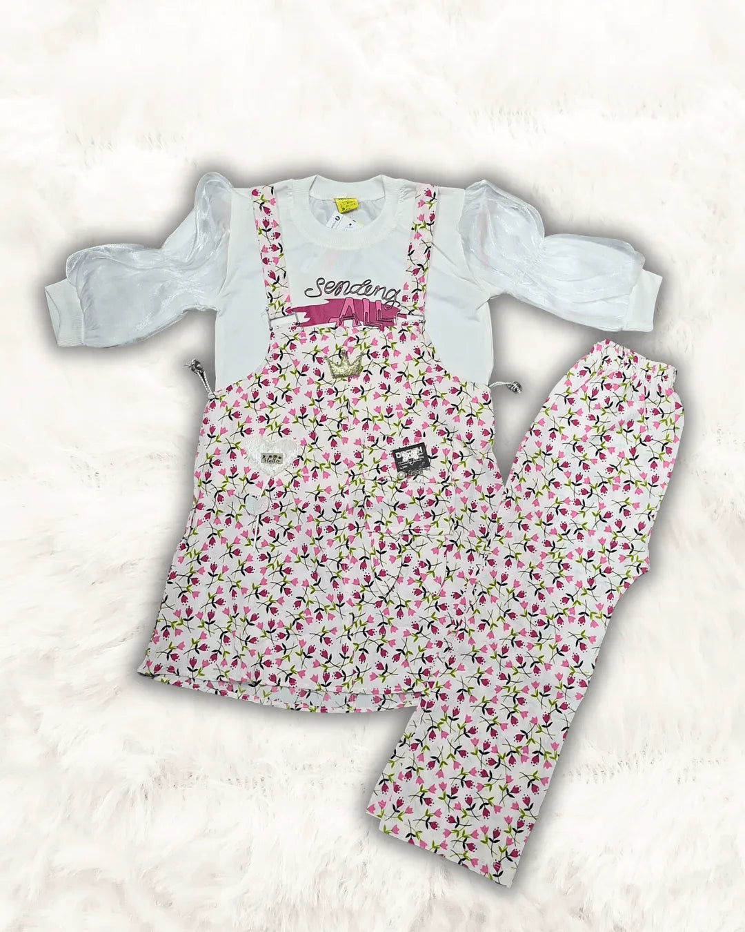 3-Pcs Frock with Trouser Imported (TTKGIR-06)