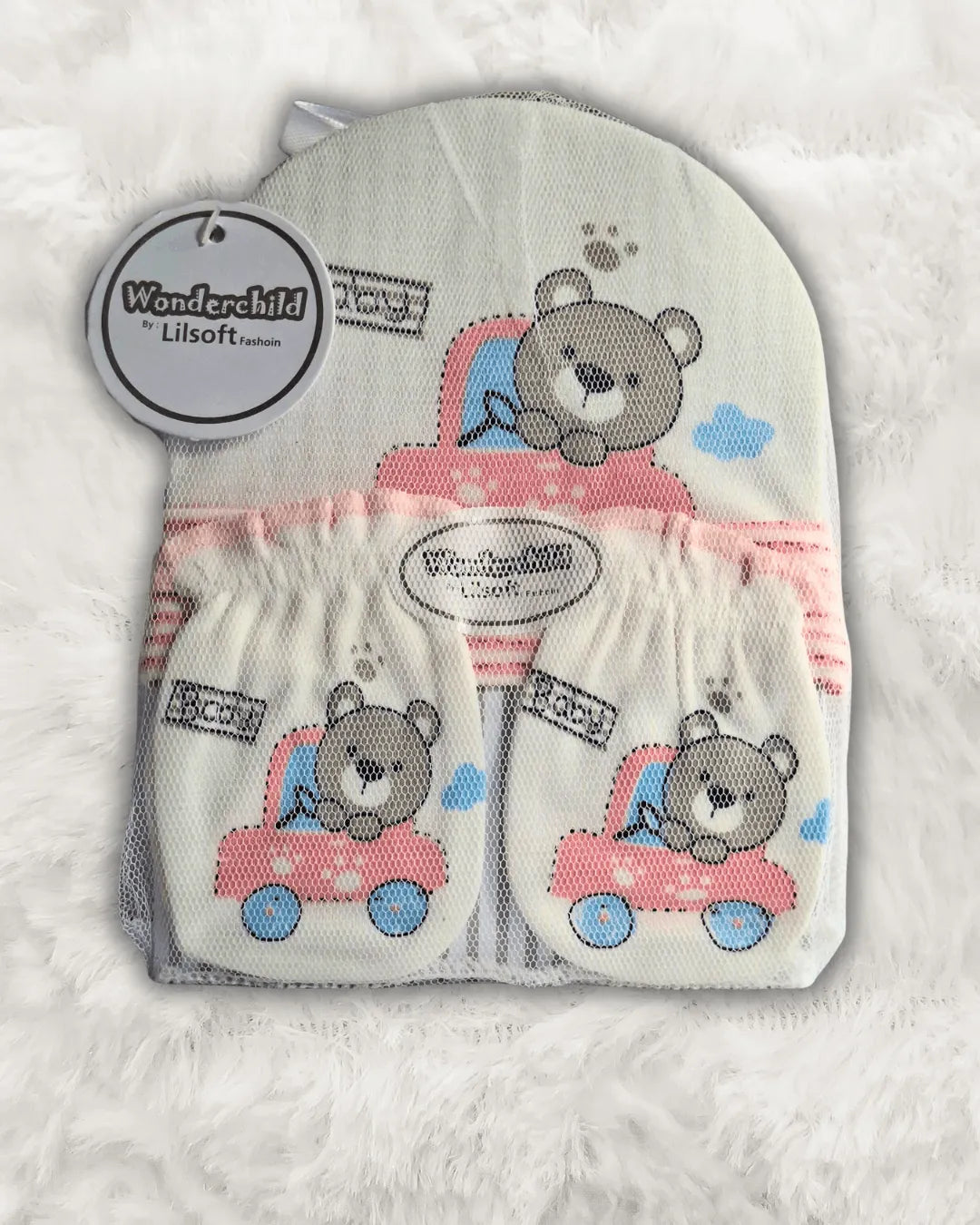 Baby Cap, Booties & Mittens Set Imported