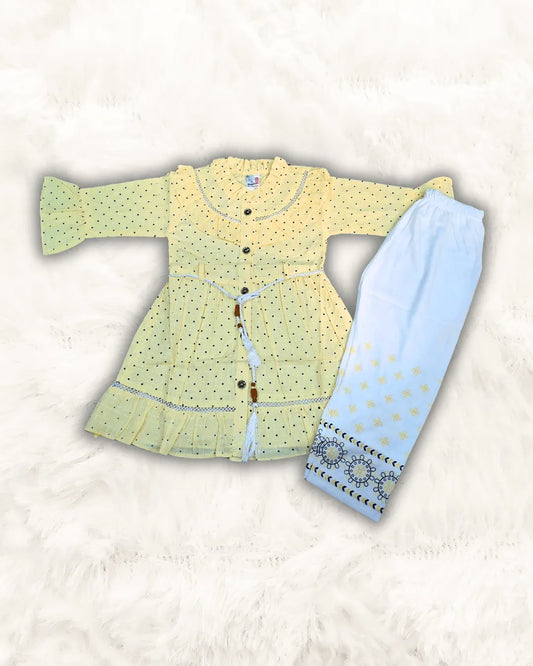 Embroidered Frock with Trouser Imported (TTKGIR-04)