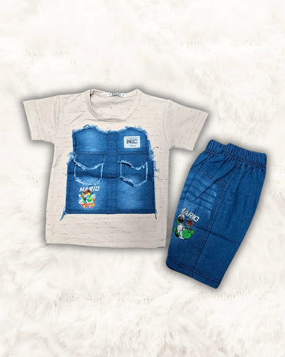 Denim Shirt with Short Imported (TTBOY-14)