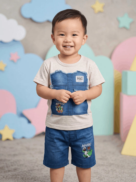 Denim Shirt with Short Imported (TTBOY-14)