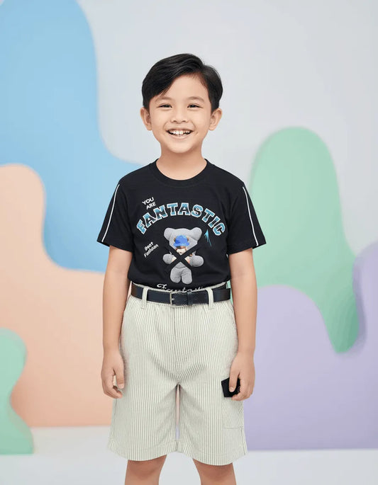 Teddy Shirt with Soft Short & Belt Imported (TTKBOY-08)
