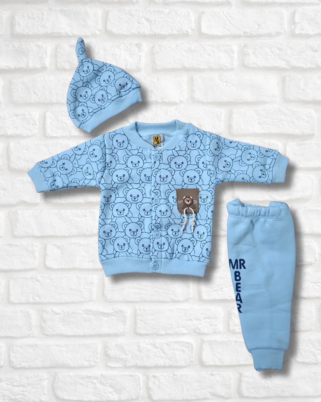 New-Born Cozy Fleece Bear 3-Piece