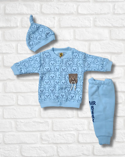 New-Born Cozy Fleece Bear 3-Piece