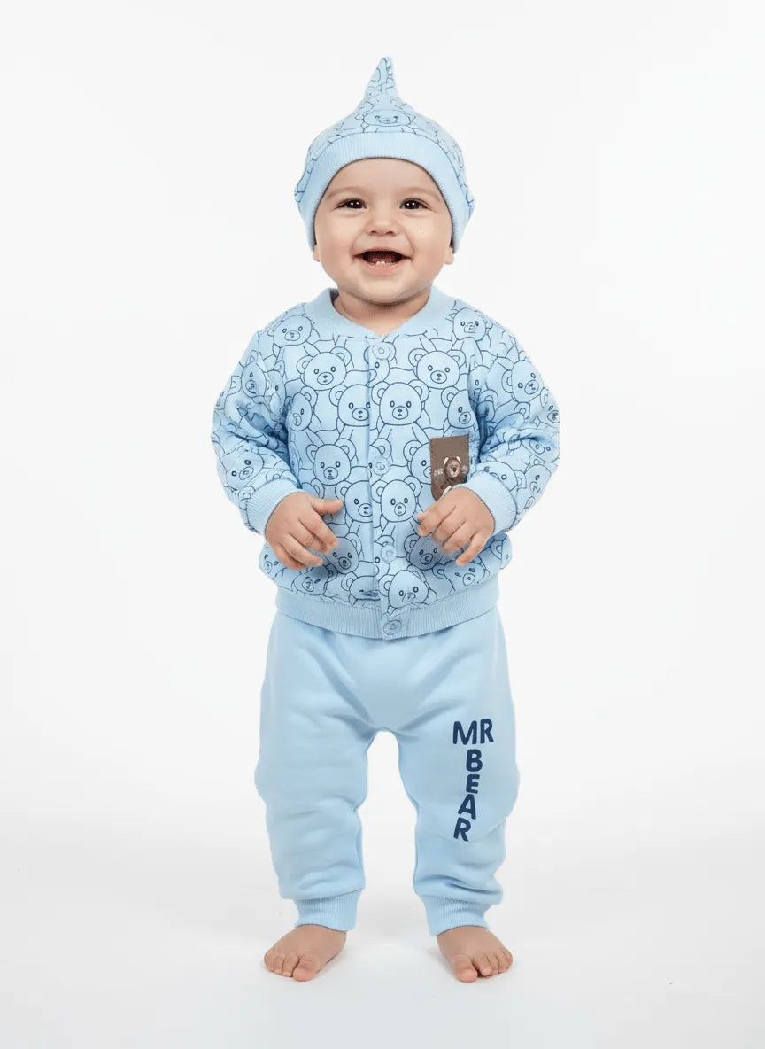 New-Born Cozy Fleece Bear 3-Piece