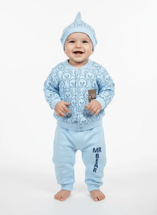 New-Born Cozy Fleece Bear 3-Piece