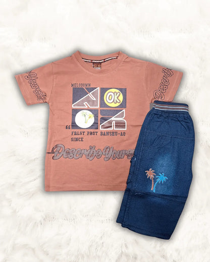 OK Shirt with Denim Short Imported (TTKBOY-02)