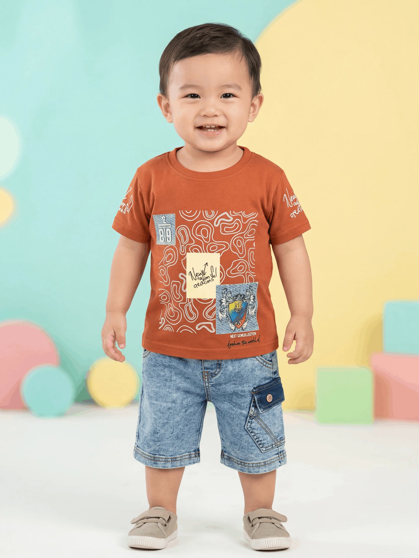 919 Shirt with Denim Short Imported (TTBOY-06)