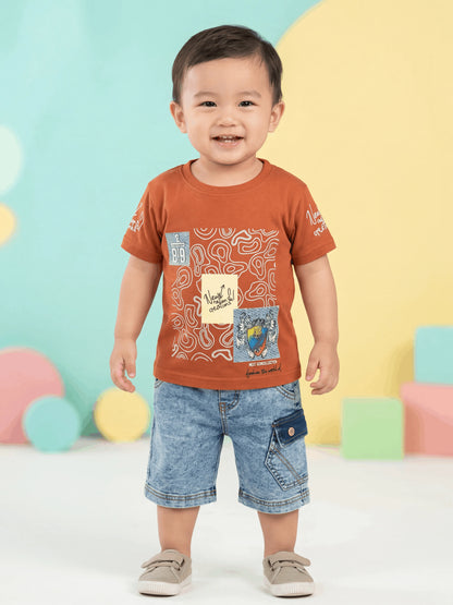 919 Shirt with Denim Short Imported (TTBOY-06)