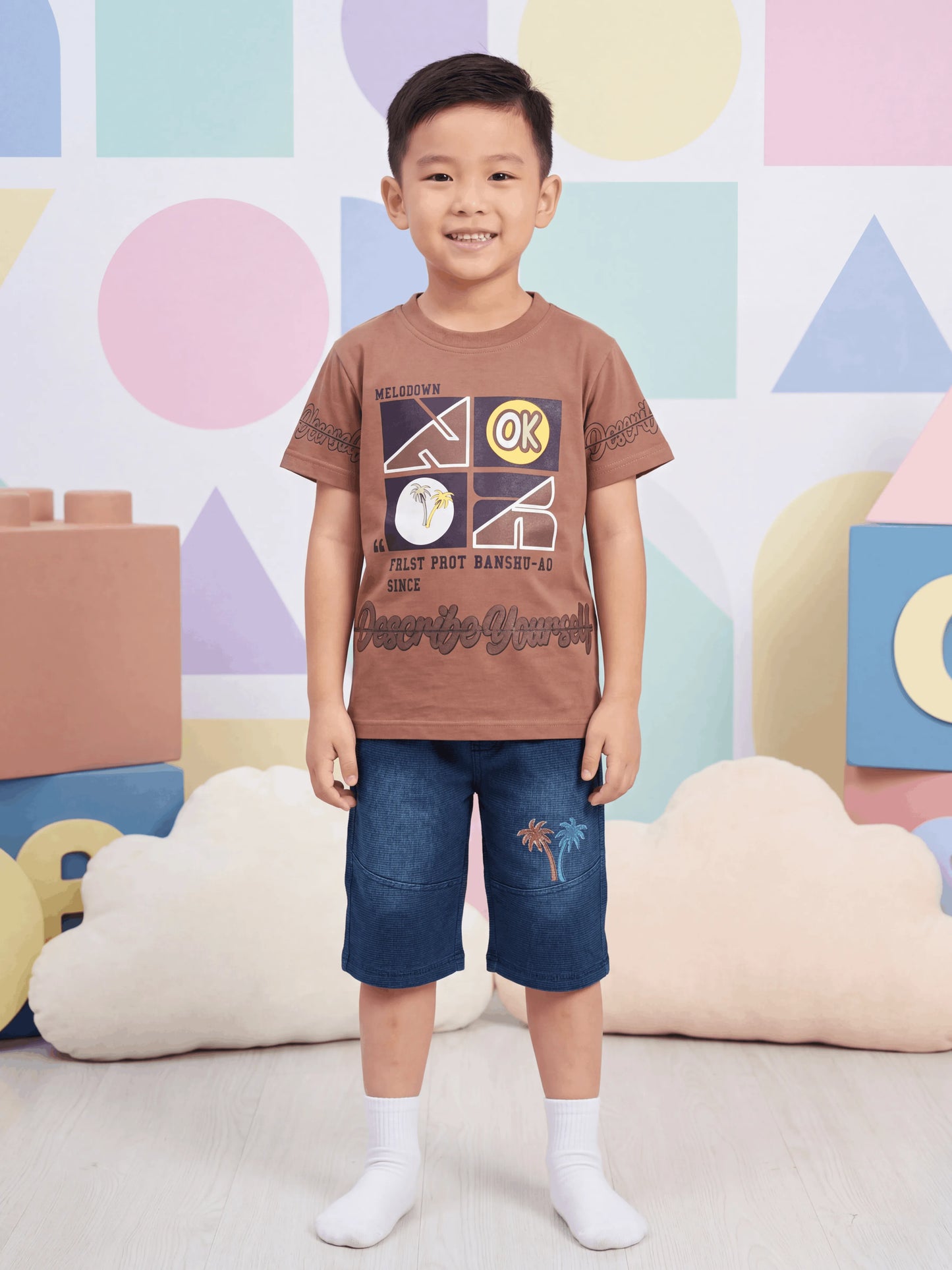 OK Shirt with Denim Short Imported (TTKBOY-02)