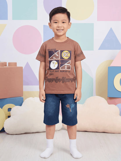 OK Shirt with Denim Short Imported (TTKBOY-02)