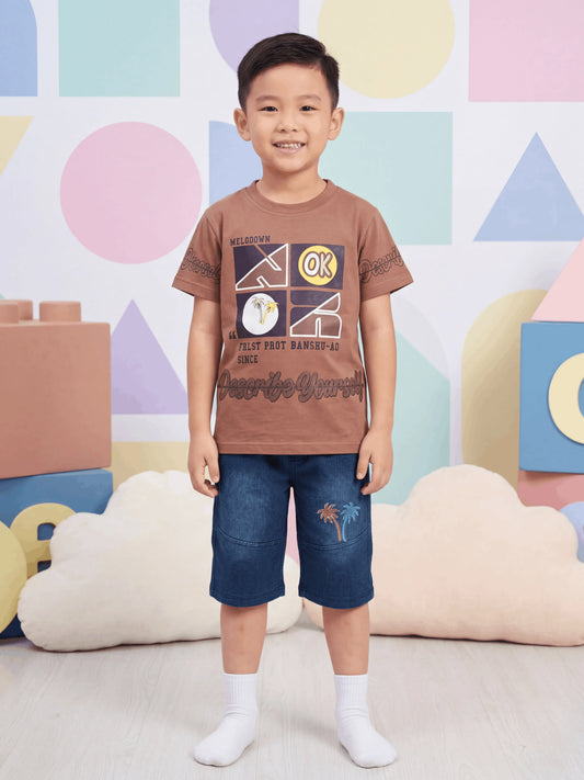 OK Shirt with Denim Short Imported (TTKBOY-02)