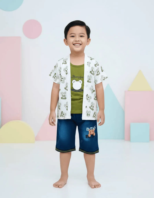 Boys Shirt with Denim Short Imported (TTKBOY-10)