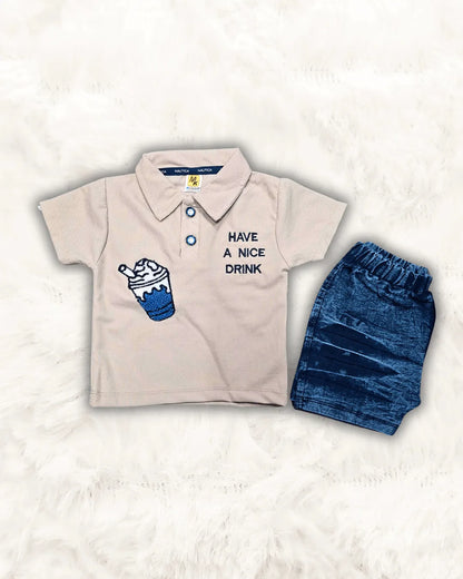 Nice Drink with Denim Short (TTBB-18)