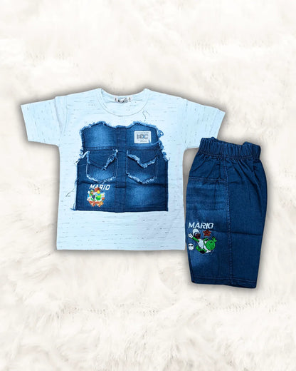 Denim Shirt with Short Imported (TTBOY-14)