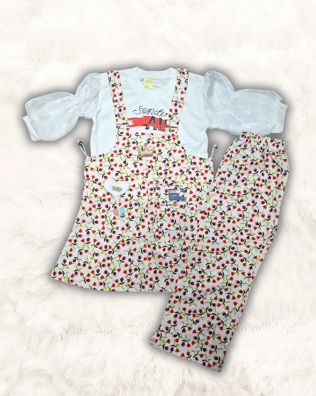 3-Pcs Frock with Trouser Imported (TTKGIR-06)