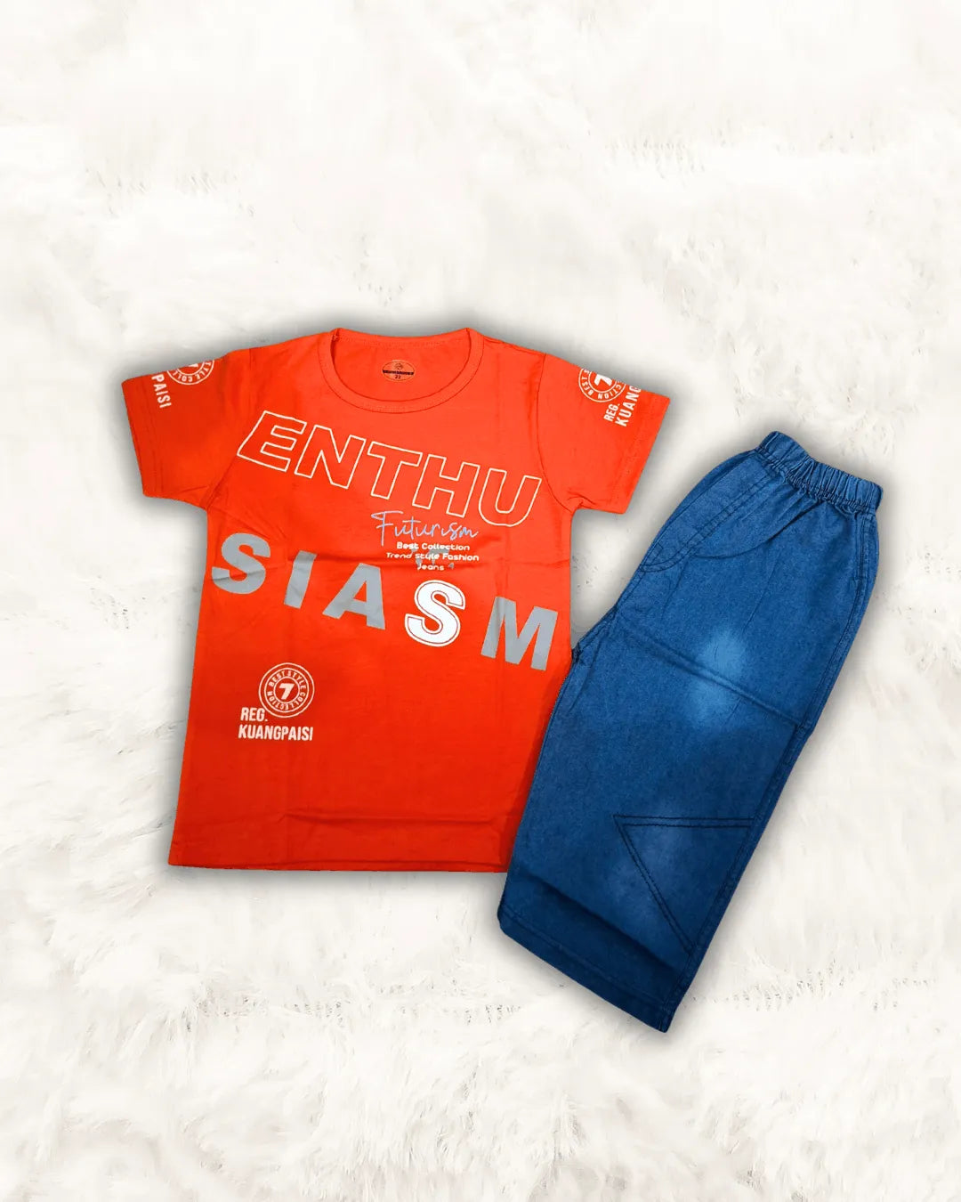 SIASM Shirt with Denim Short Imported (TTKBOY-06)