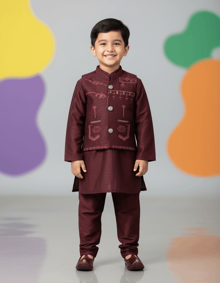 Embroidered Waistcoat Suit (TTKW-11)
