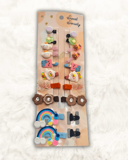 Baby Girl Hair Clips Imported 10Pcs (TTASS-15)