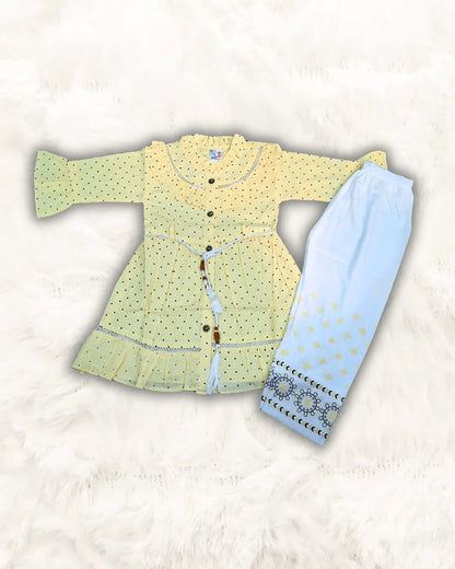 Embroidered Frock with Trouser Imported (TTKGIR-04)