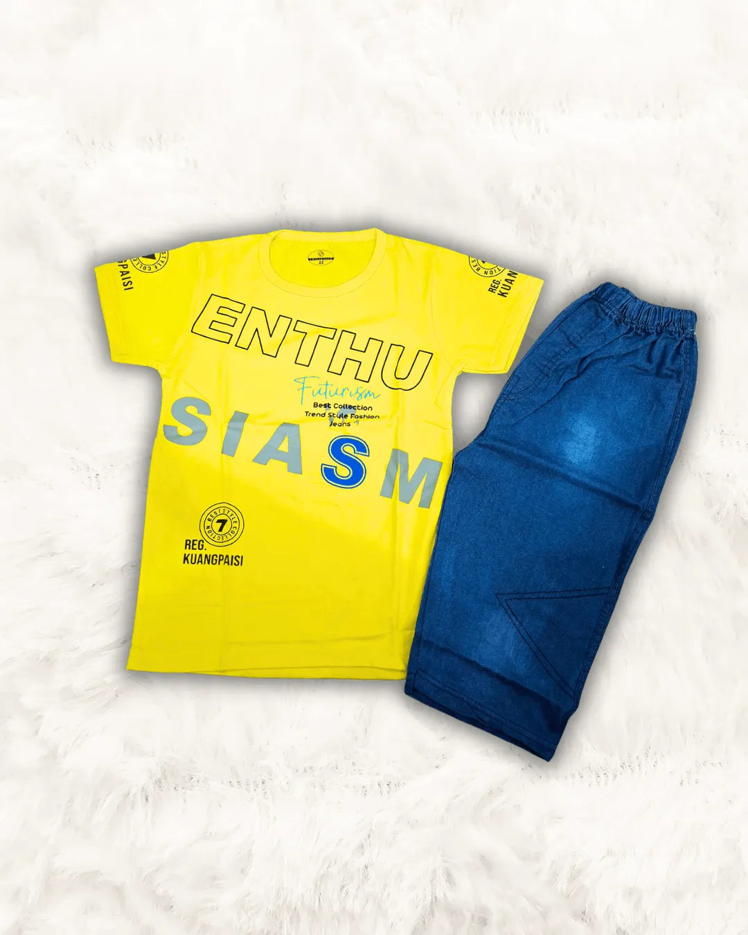 SIASM Shirt with Denim Short Imported (TTKBOY-06)