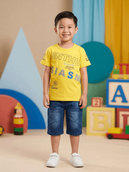SIASM Shirt with Denim Short Imported (TTKBOY-06)