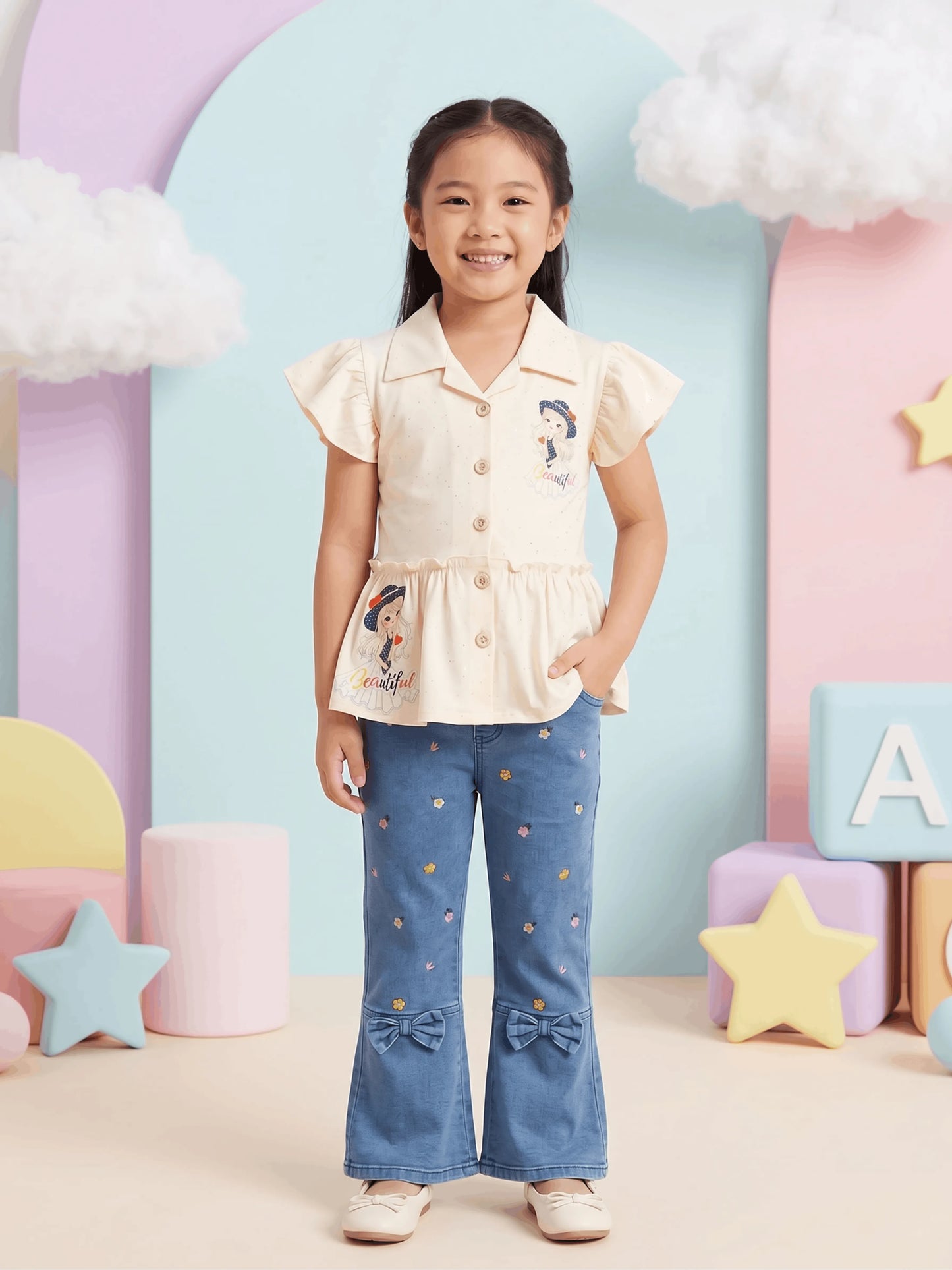 Soft Shirt Style With Denim Imported (TTKGIR-02)
