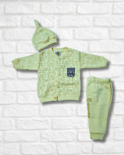 New-Born Cozy Fleece Bear 3-Piece
